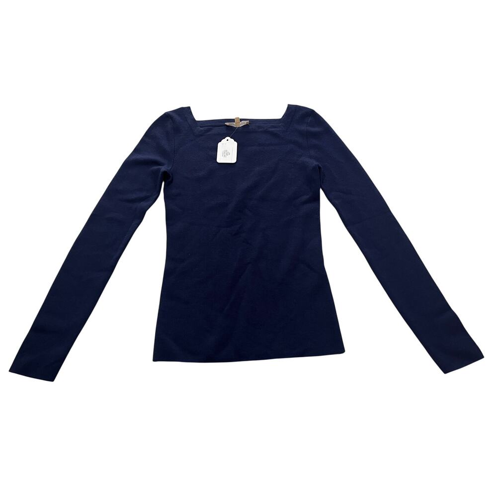 16-22 MICHAEL KORS Collection Women's Super Cashmere Square Neck Sweater Blue XS